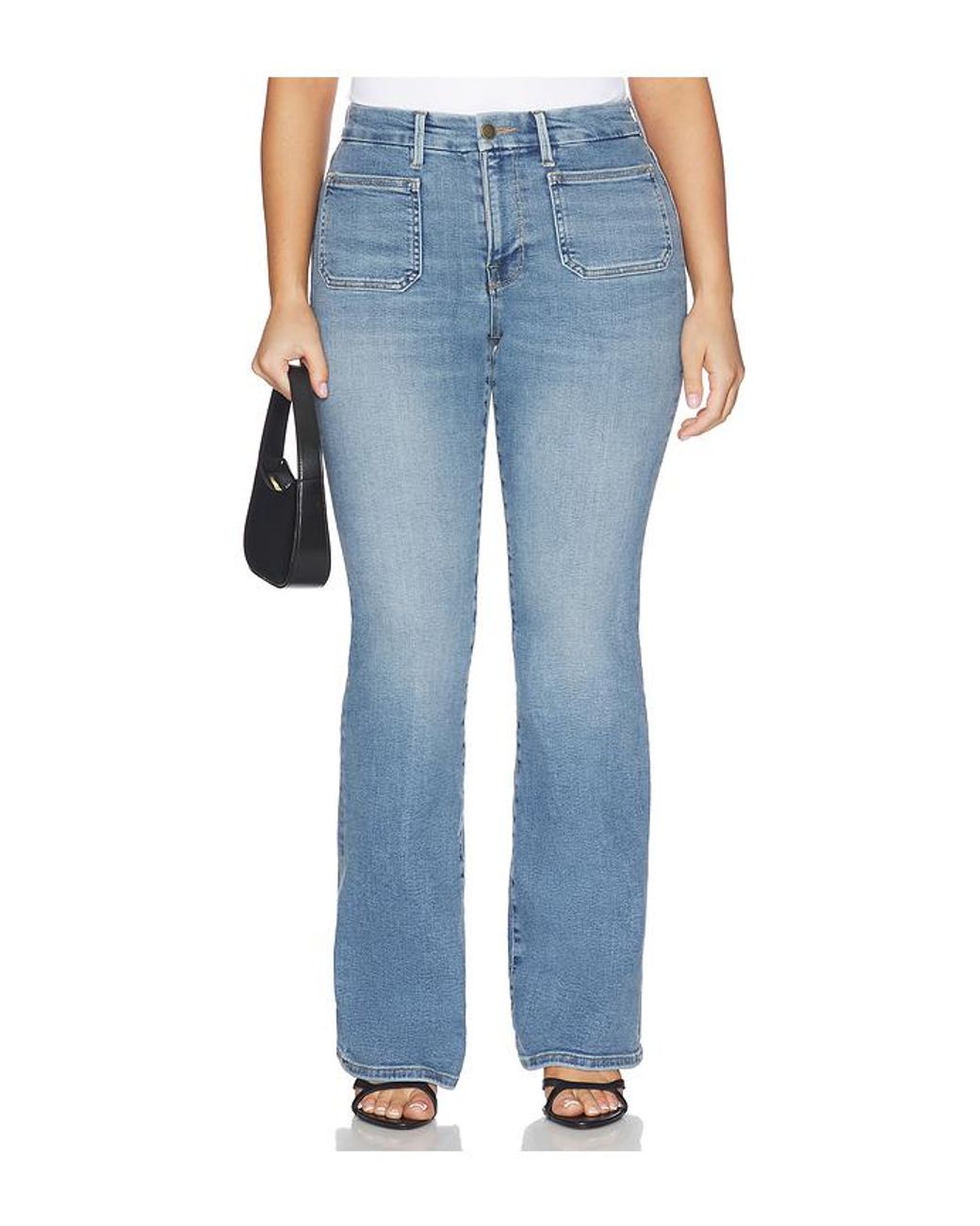 GOOD AMERICAN Blue Ausgestellte Hose Good Legs