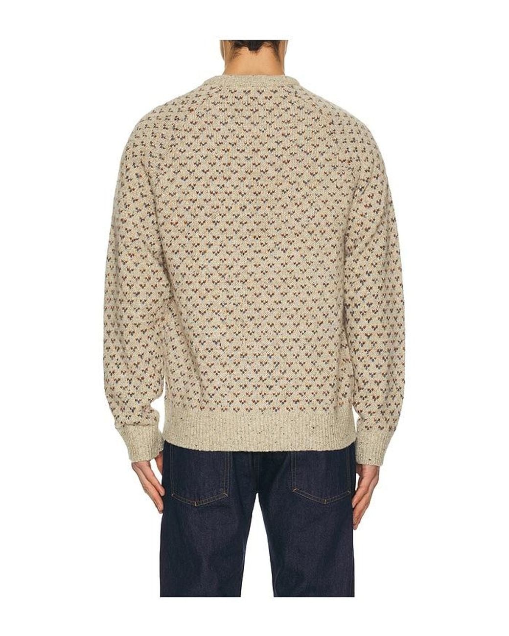 Faherty Brand Blue Donegal Crew Neck Sweater for men