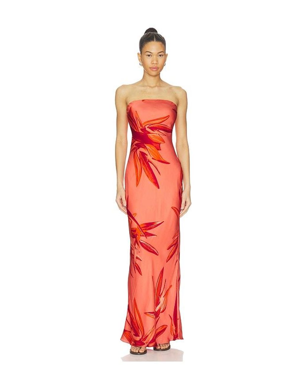 Rococo Sand Red Strapless Maxi Dress