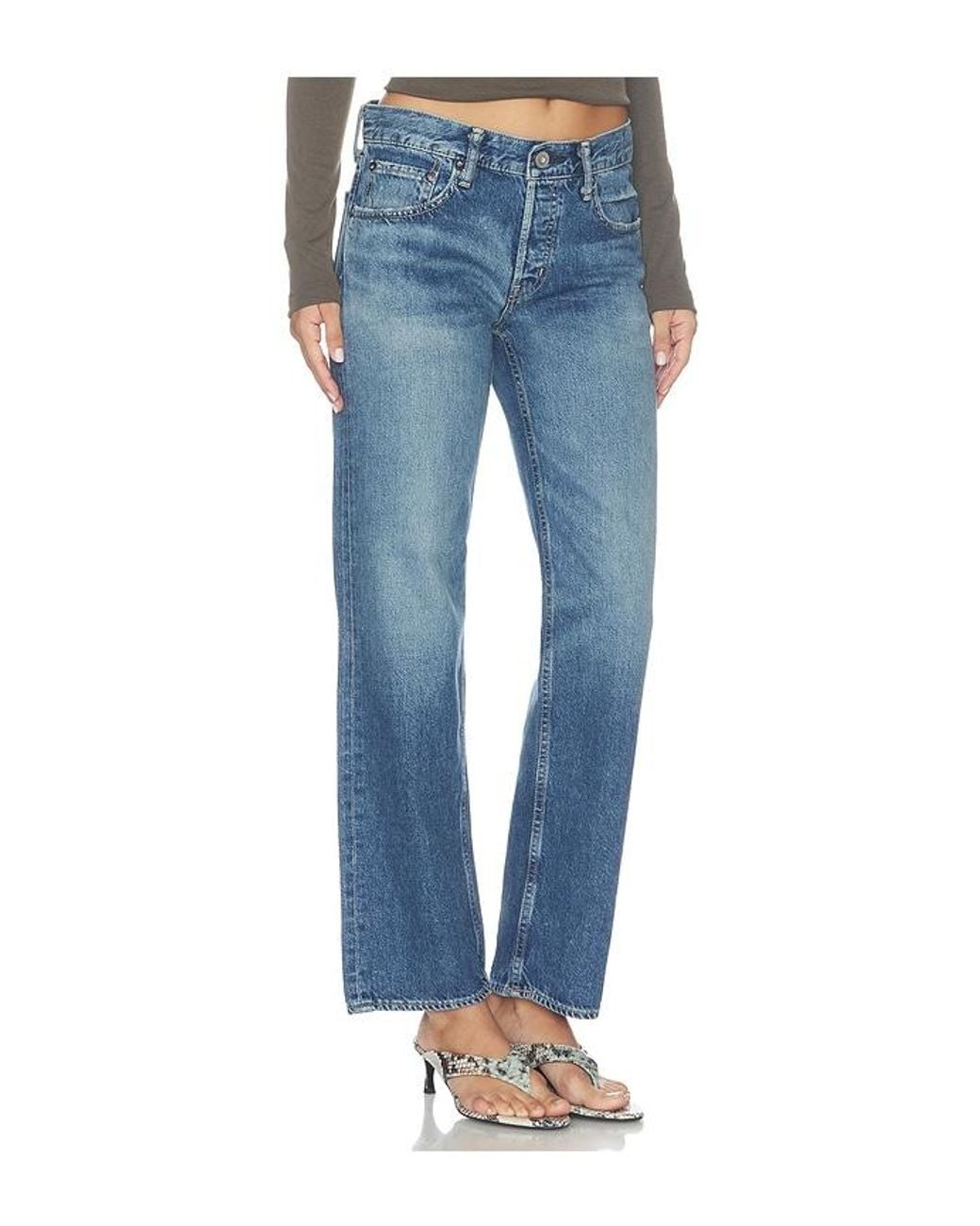 Moussy Blue Wheeling Straight Low Jeans