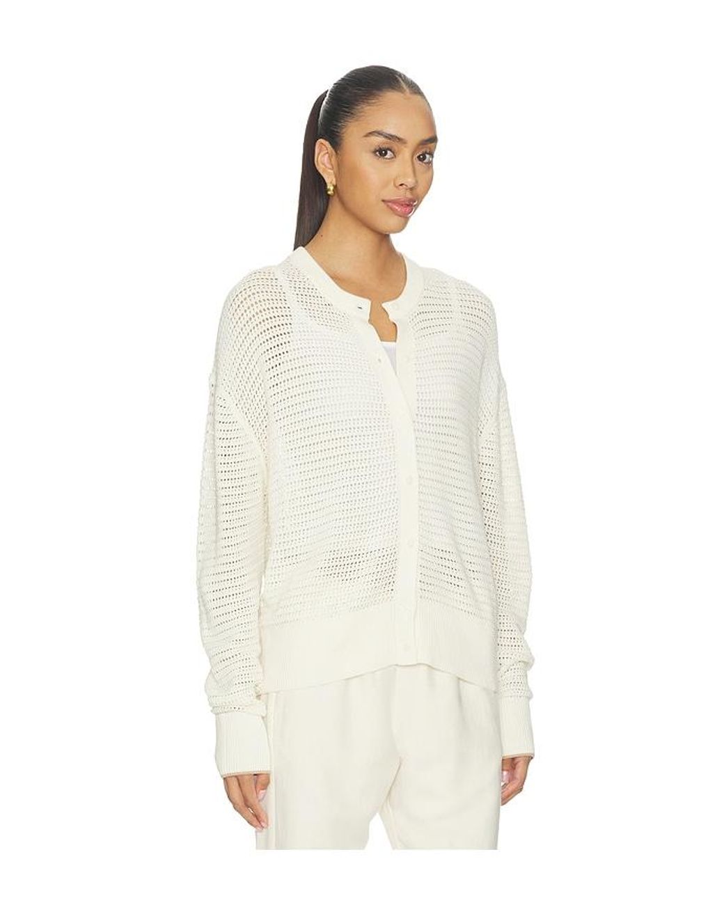 Varley White Pembroke Knit Cardigan