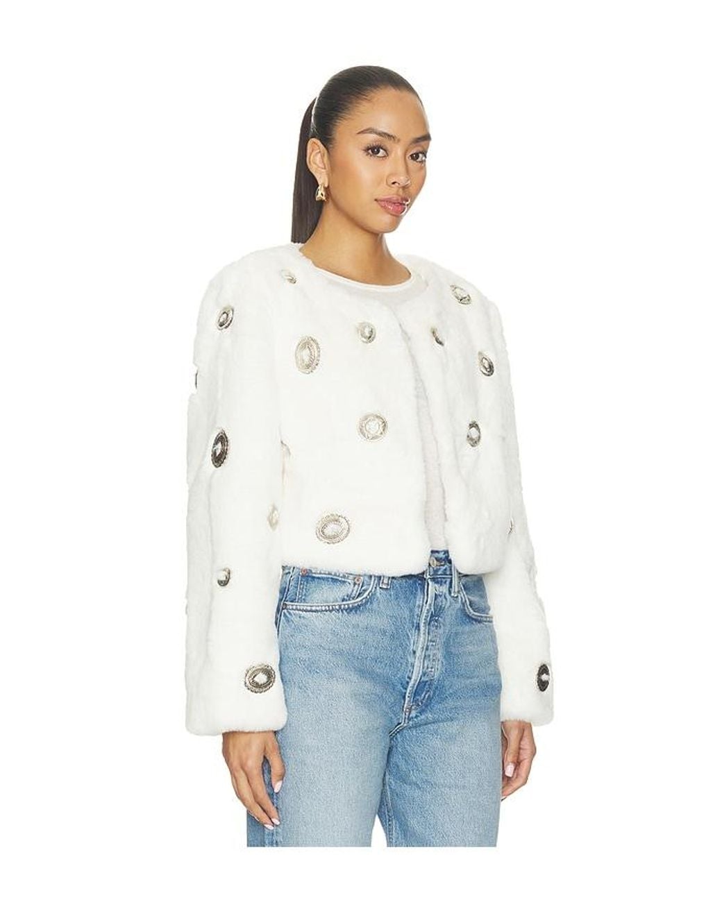 Urban Outfitters White X Revolve Tongue Coat