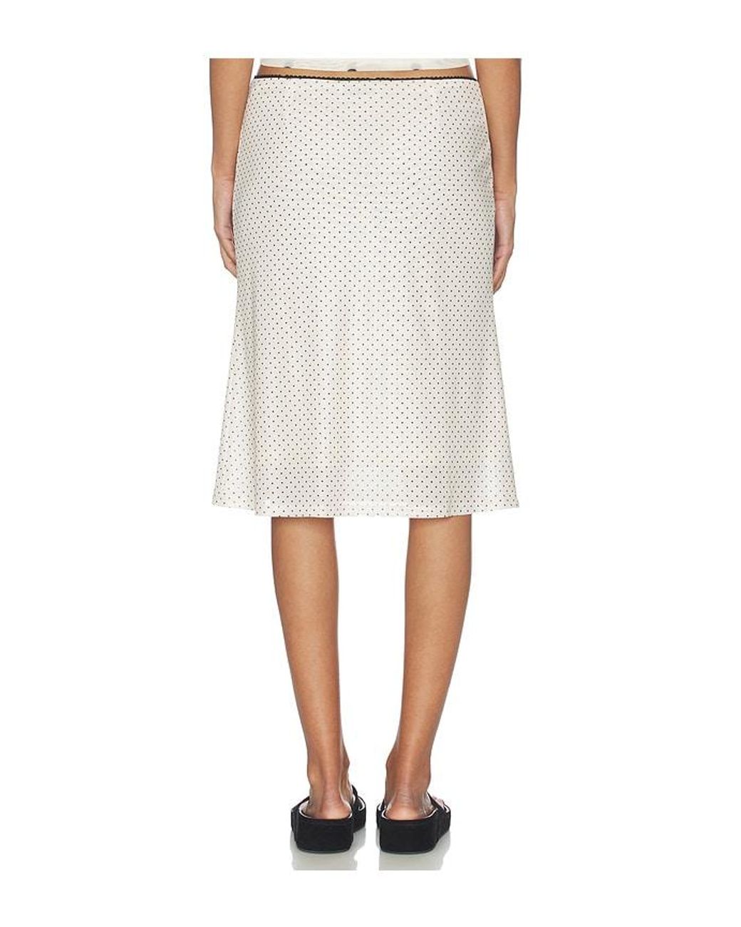 With Harper Lu White Mesh Midi Skirt