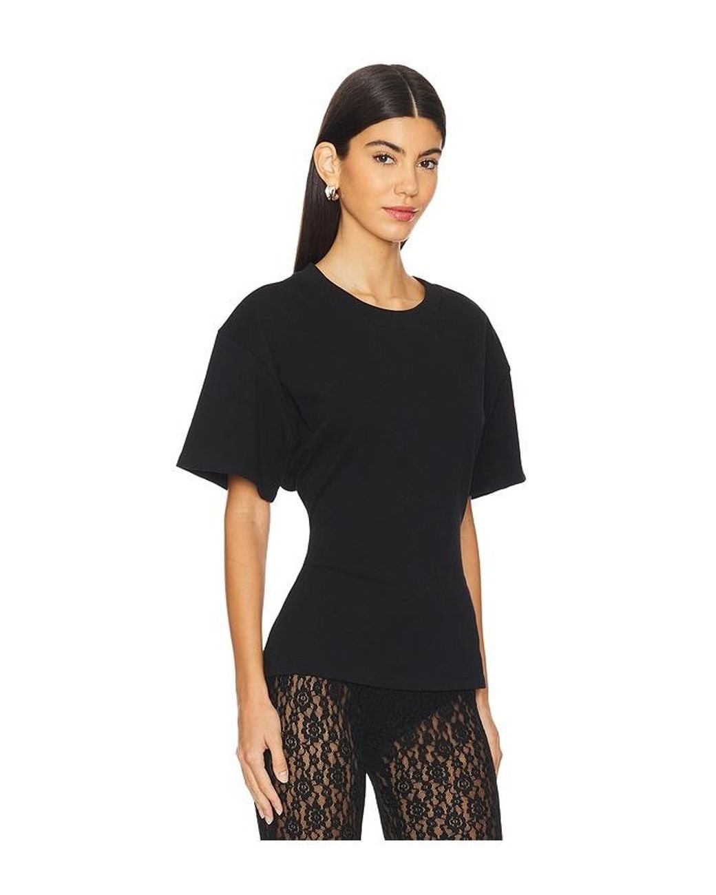 EB DENIM Black Cinched Waist Jersey Tee