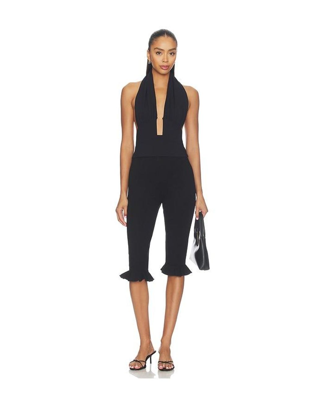 Susana Monaco Blue Halter Gathered Top