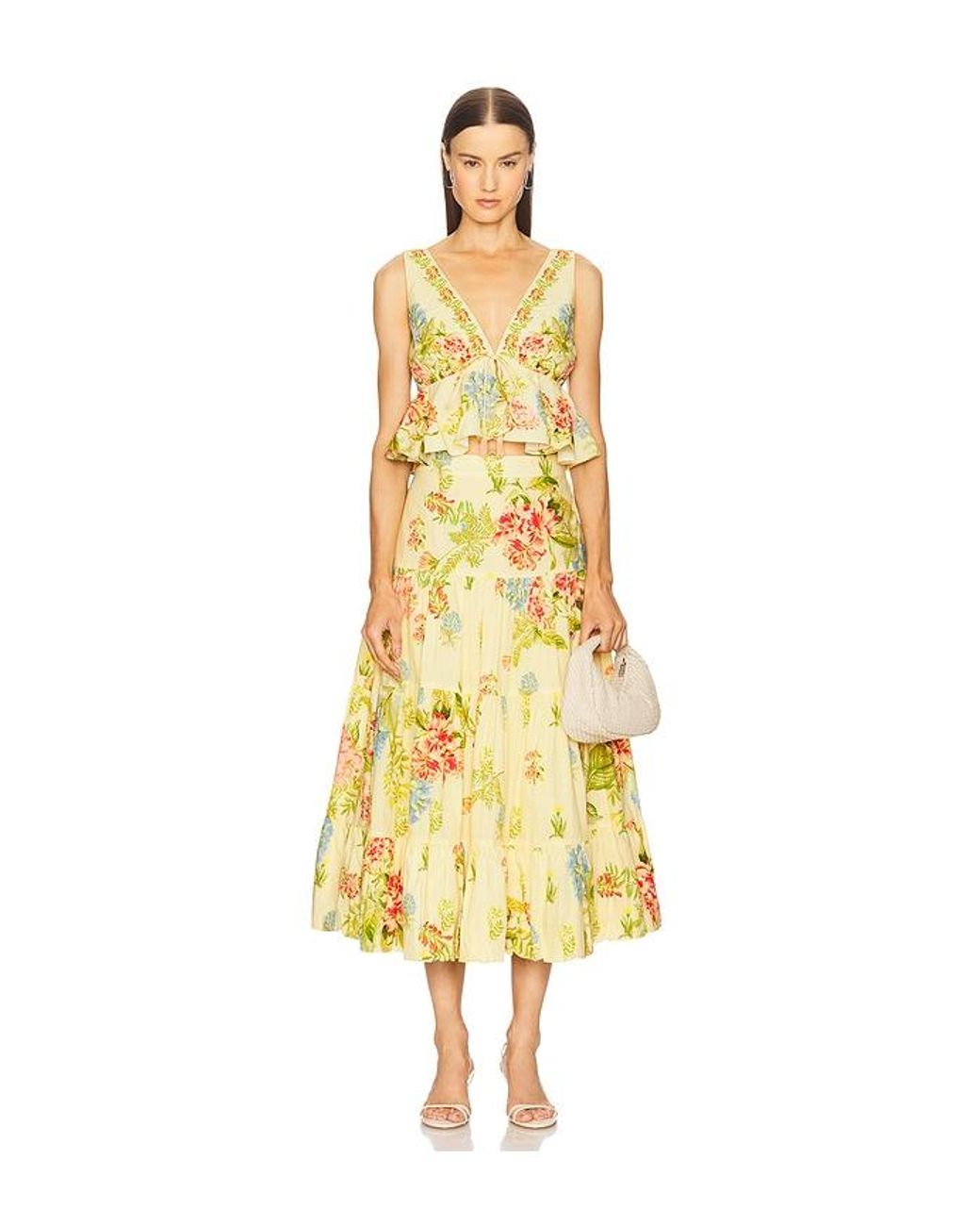 Hemant & Nandita Yellow Midi Skirt