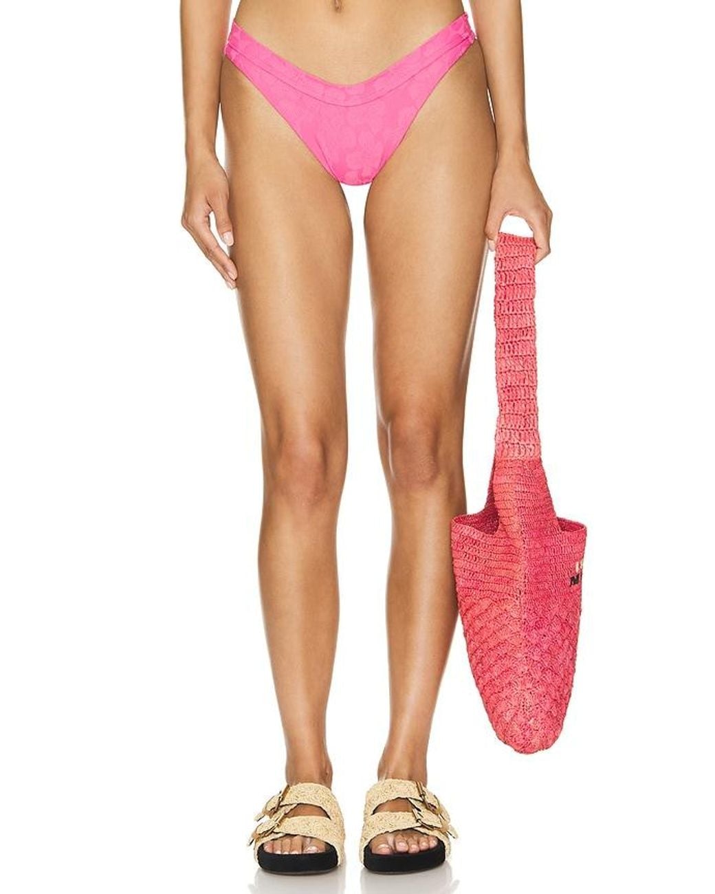 LSPACE Red Mercer Bikini Bottom