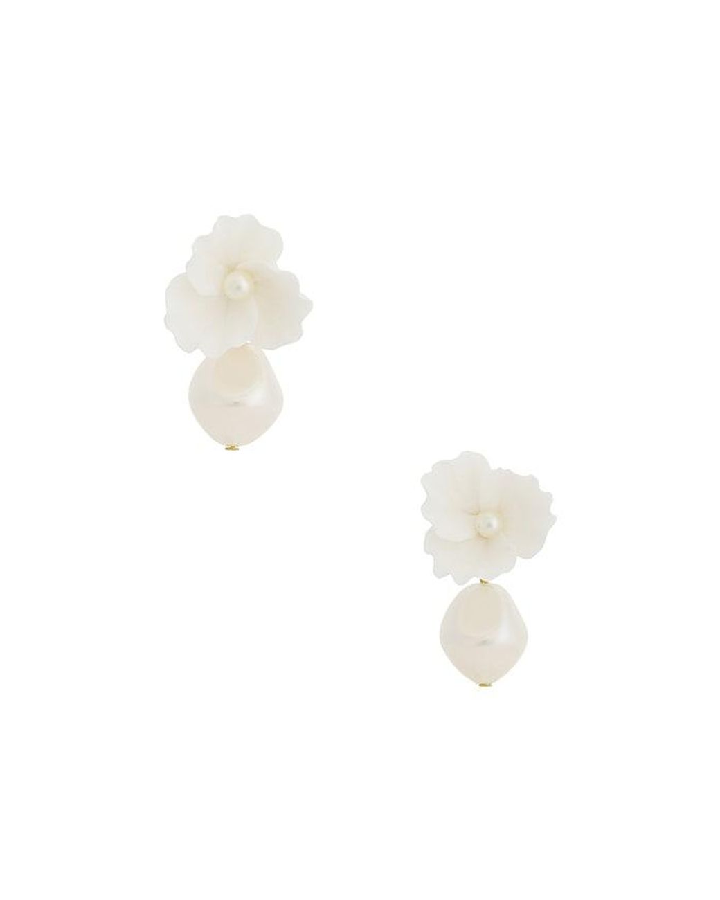 Jennifer Behr White Clarabel Earrings