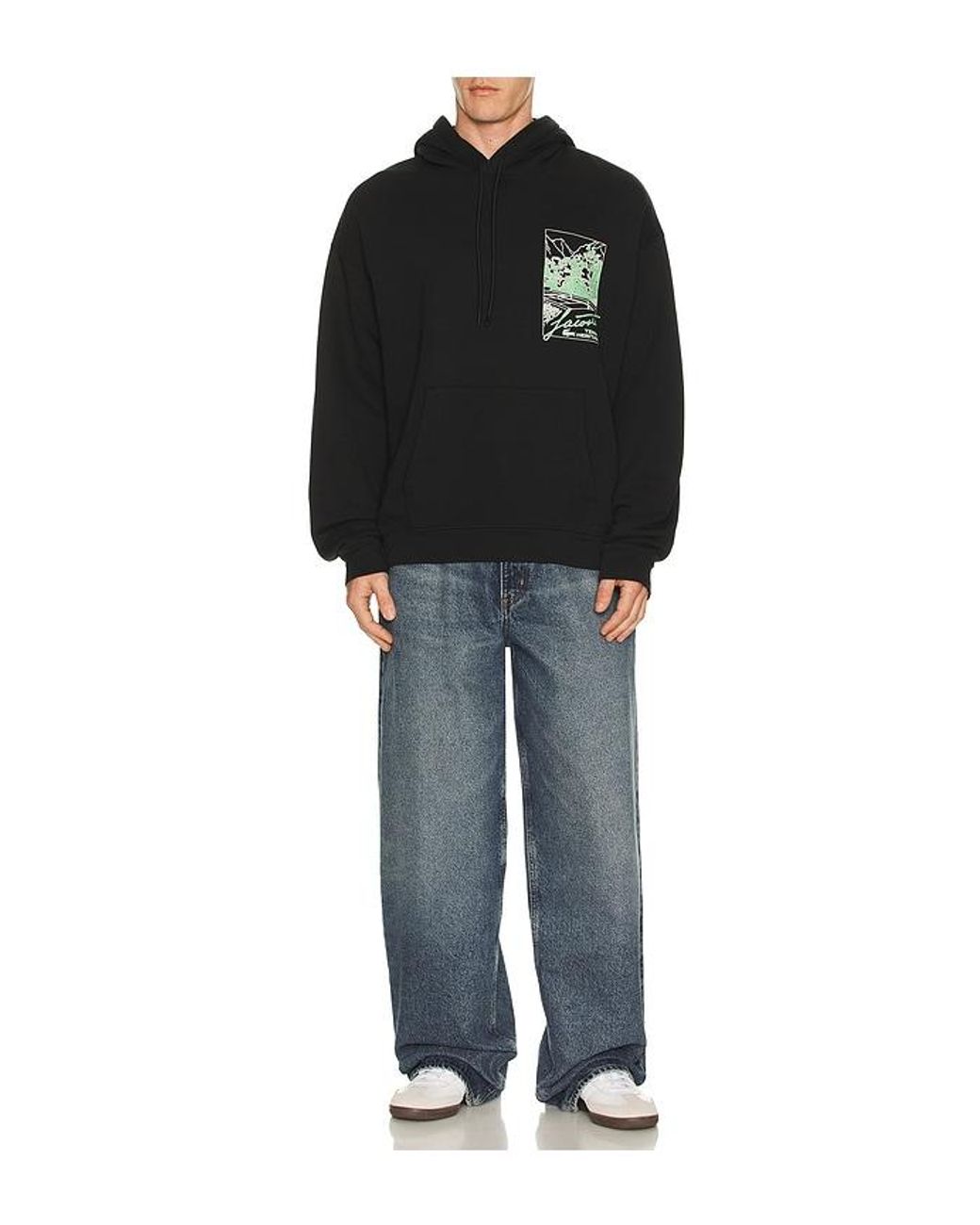 Lacoste Black Loose Fit Hoodie for men