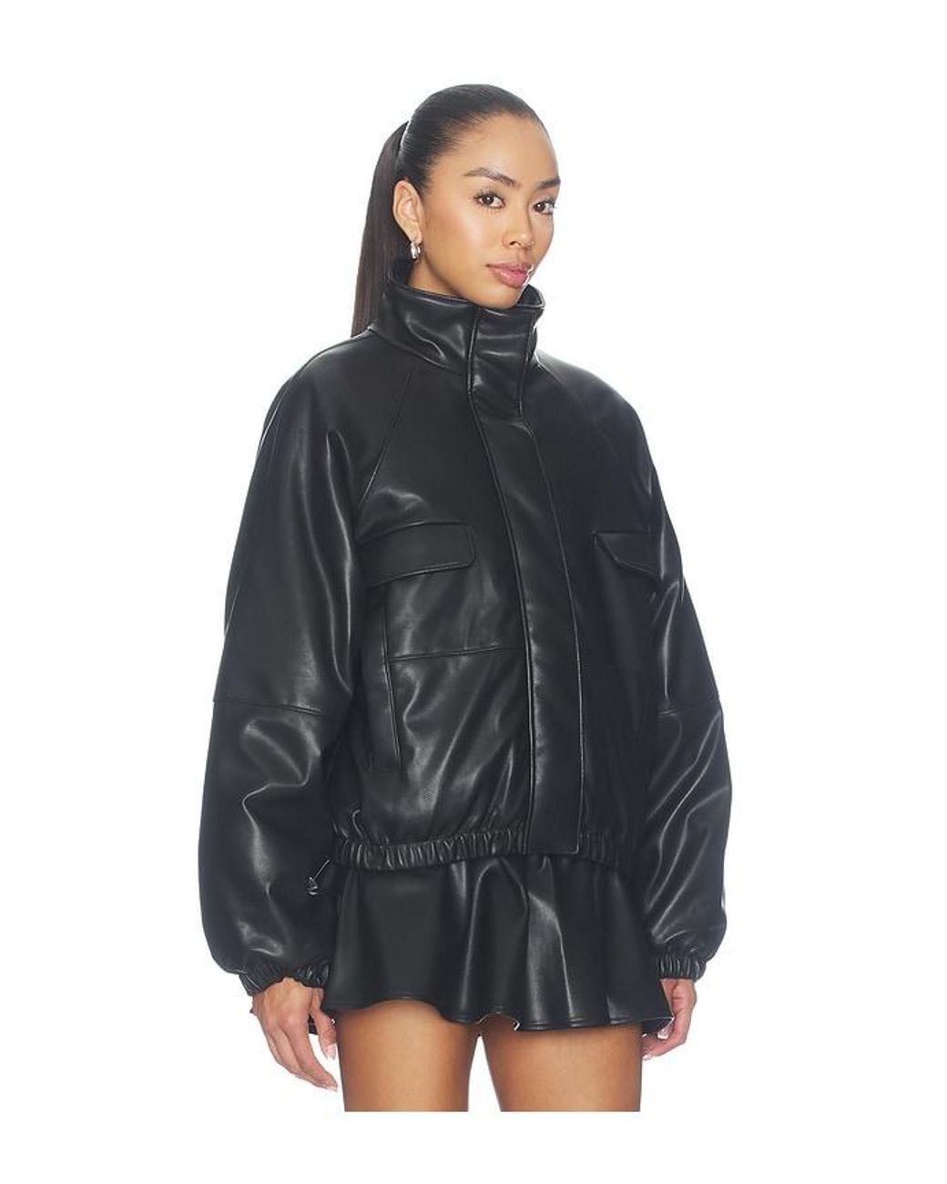 Lovers + Friends Blue Jordan Faux Leather Jacket
