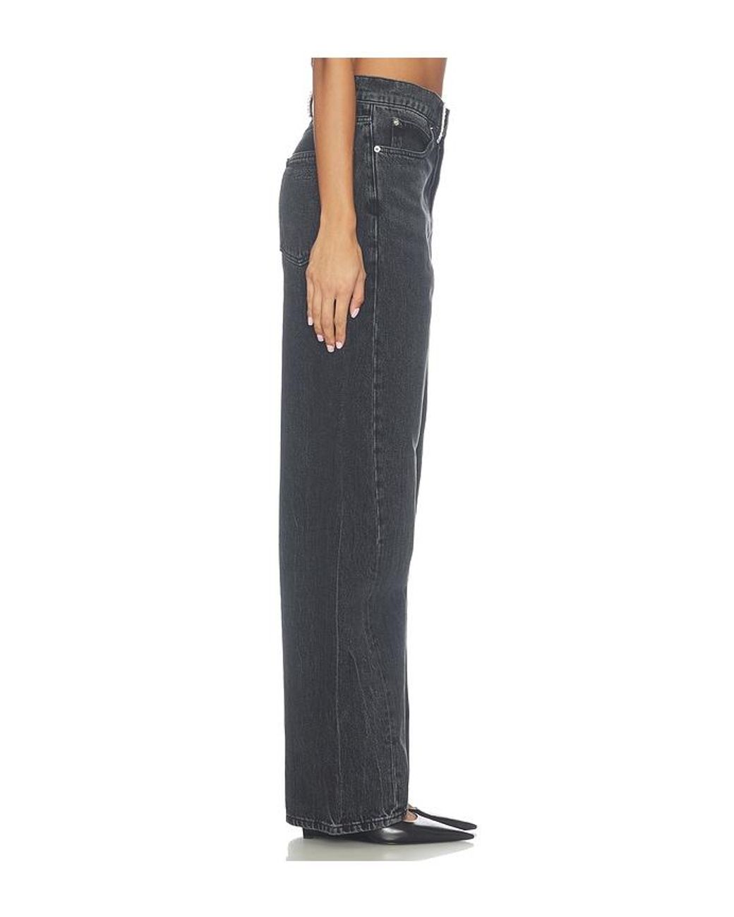 Alexander Wang Black Float Mid Rise Relaxed Jeans With Crystal Beltloops