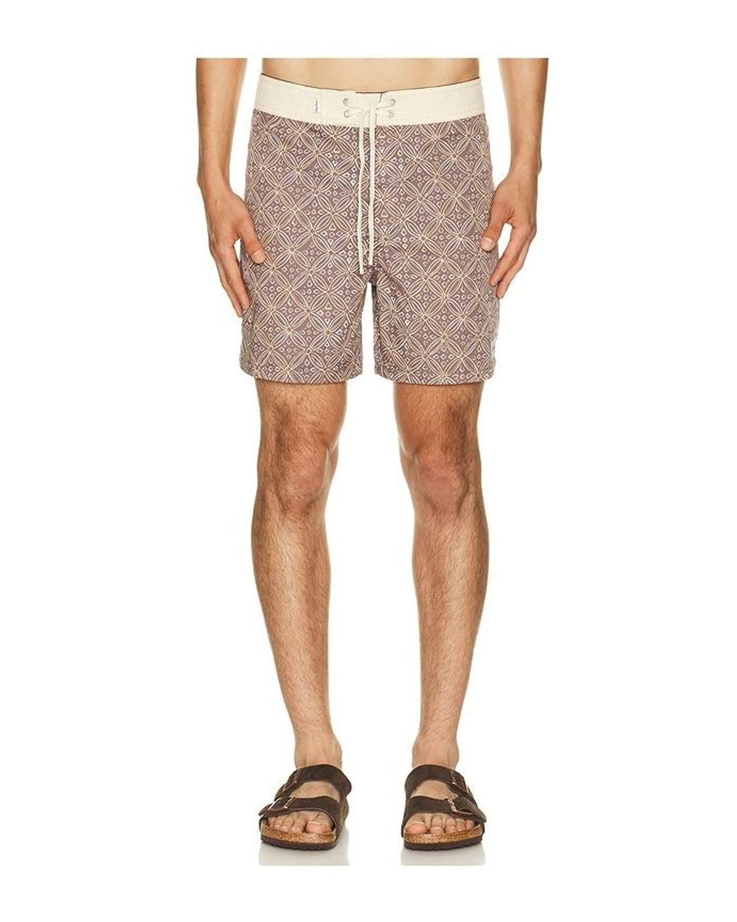 Rhythm Brown Heritage Java Swim Trunk for men