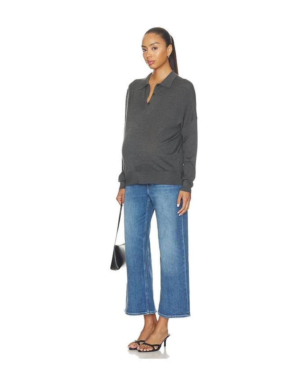 PAIGE Blue Anessa Maternity Wide Leg Jean