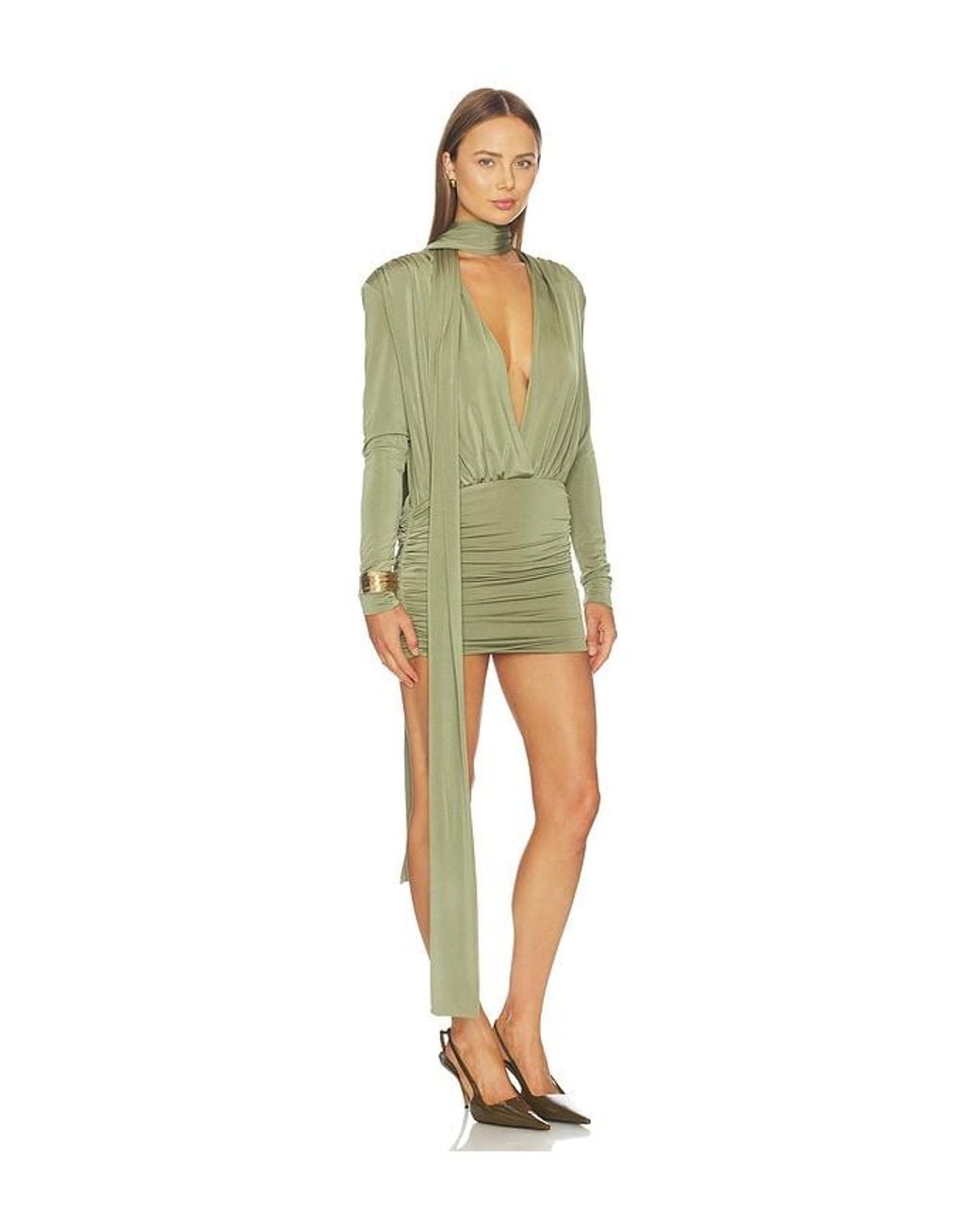 AWAVE Studio Green Mini Long Sleeve Dress
