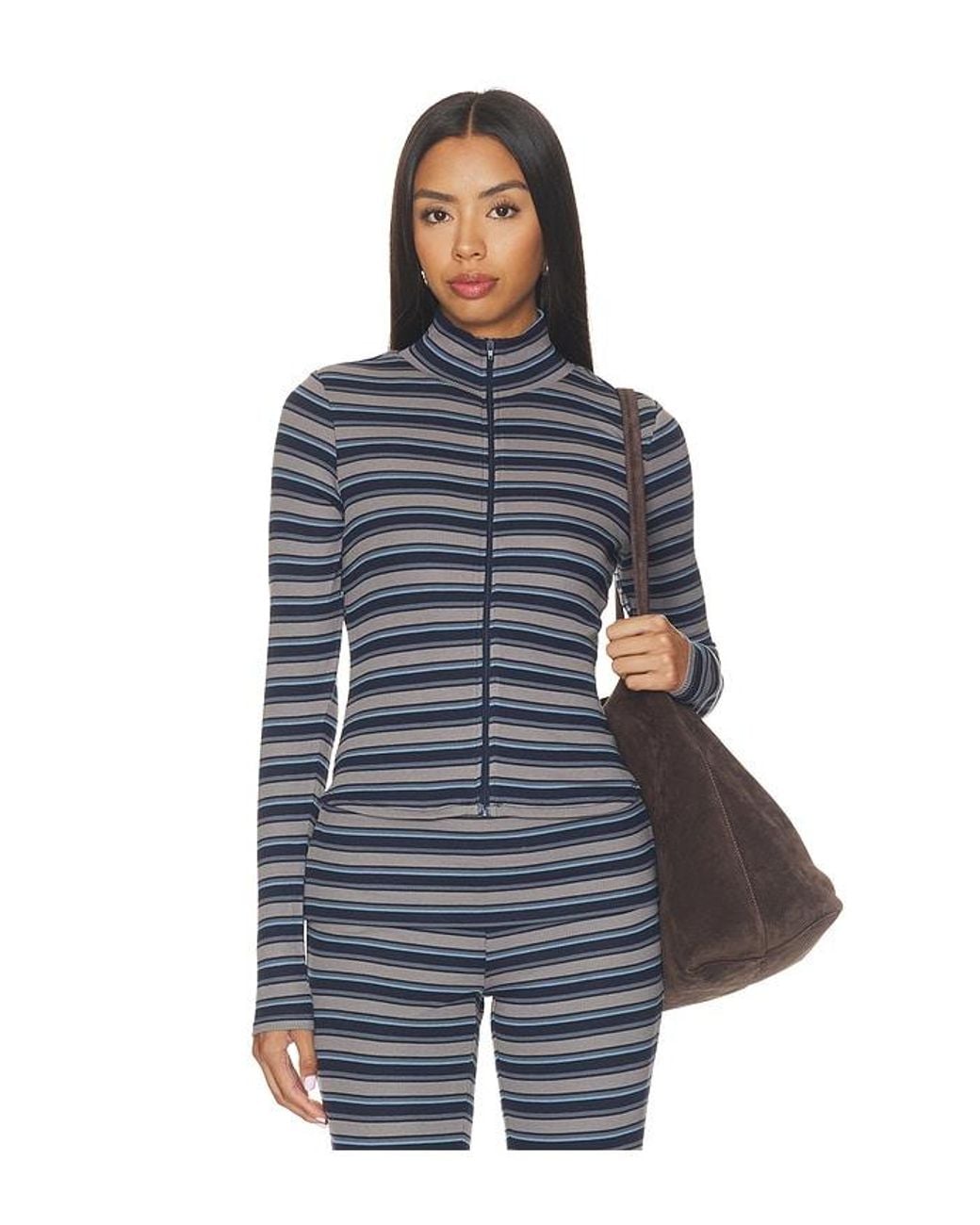 AFRM Blue Navarro Zip Up Top