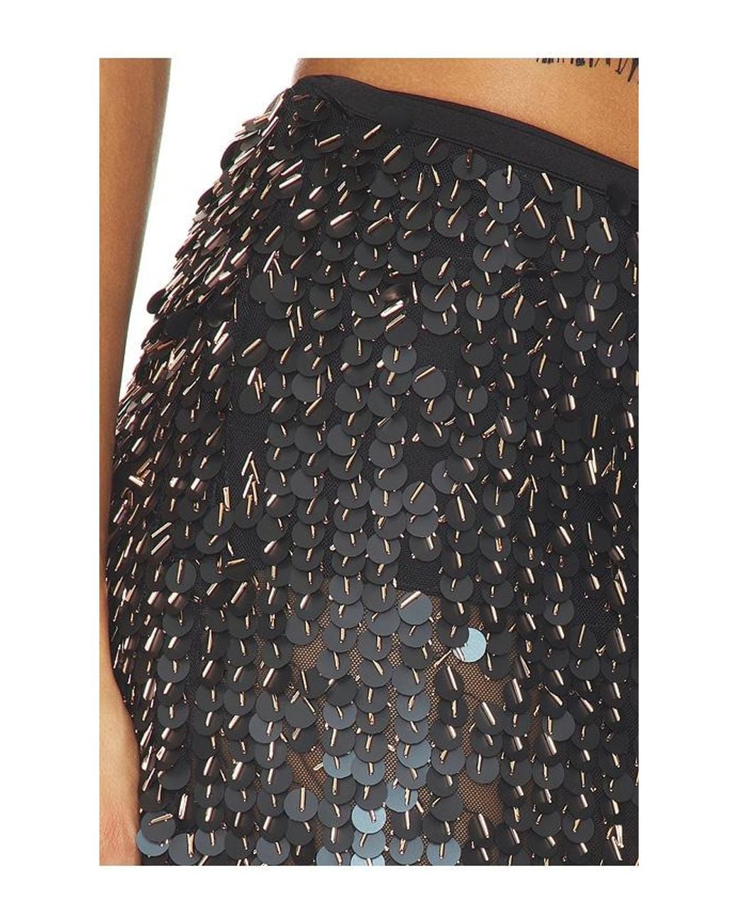 Siedres Black Helene Sequin Embellished Midi Skirt