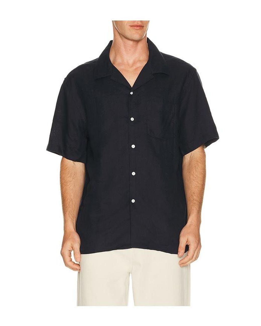 J.Lindeberg Black Elio Linen Shirt for men