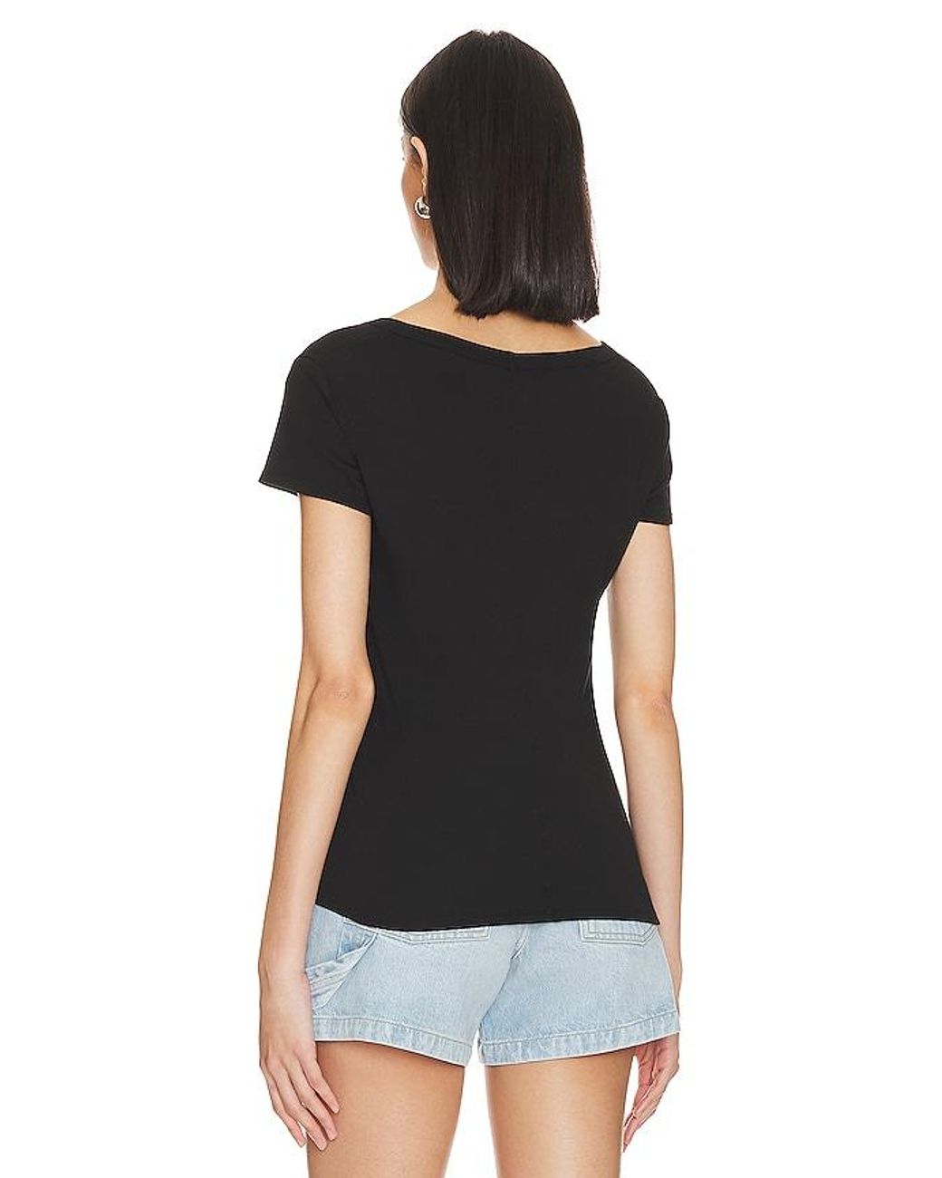 Enza Costa Black Perfect V Tee