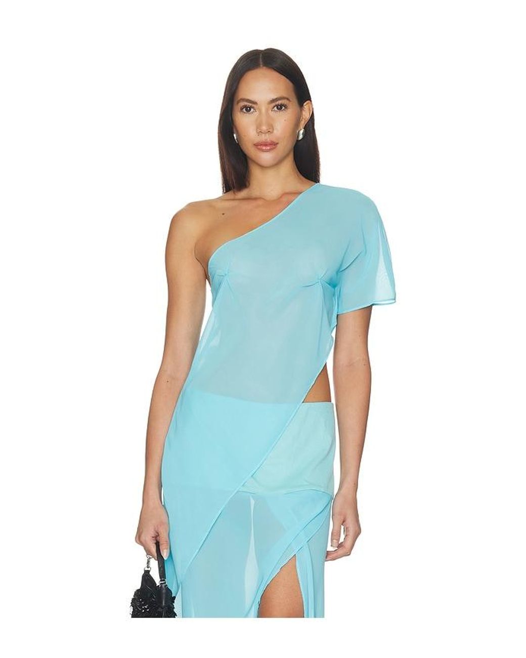 BY.DYLN Blue Marilyn Sheer Top