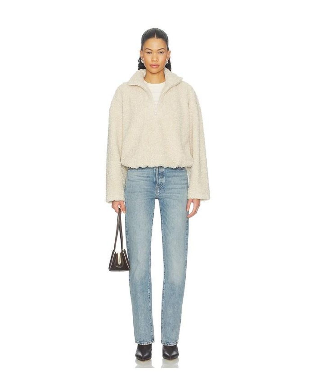 Lovers + Friends Natural Mikaela Half Zip Pullover
