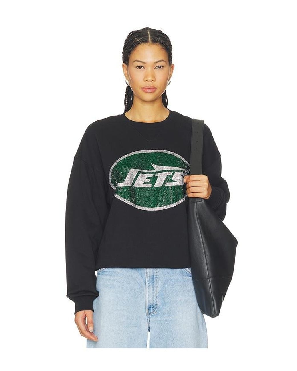 Terez Black New York Jets Marquee Crew Sweatshirt