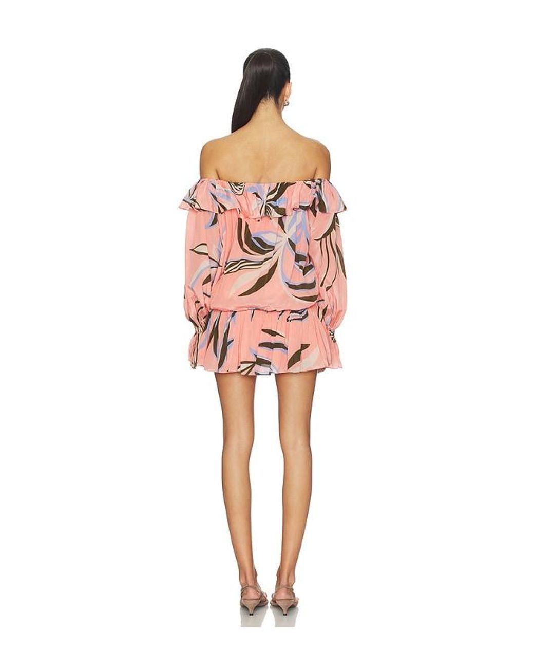 Rococo Sand Orange Off Shoulder Short Dress