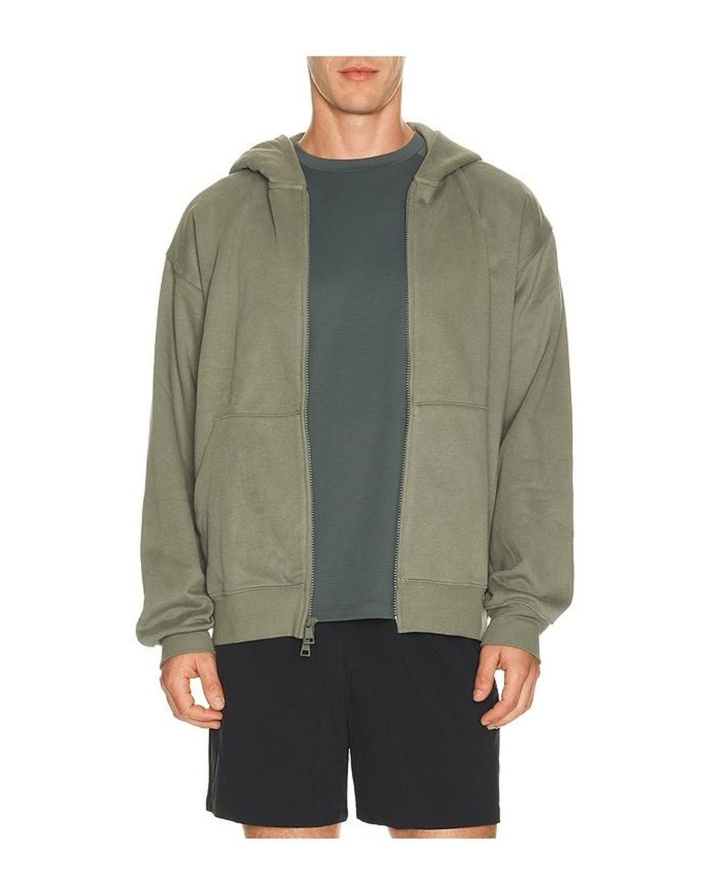 Beyond Yoga Green Luxefleece Zip Up Hoodie for men