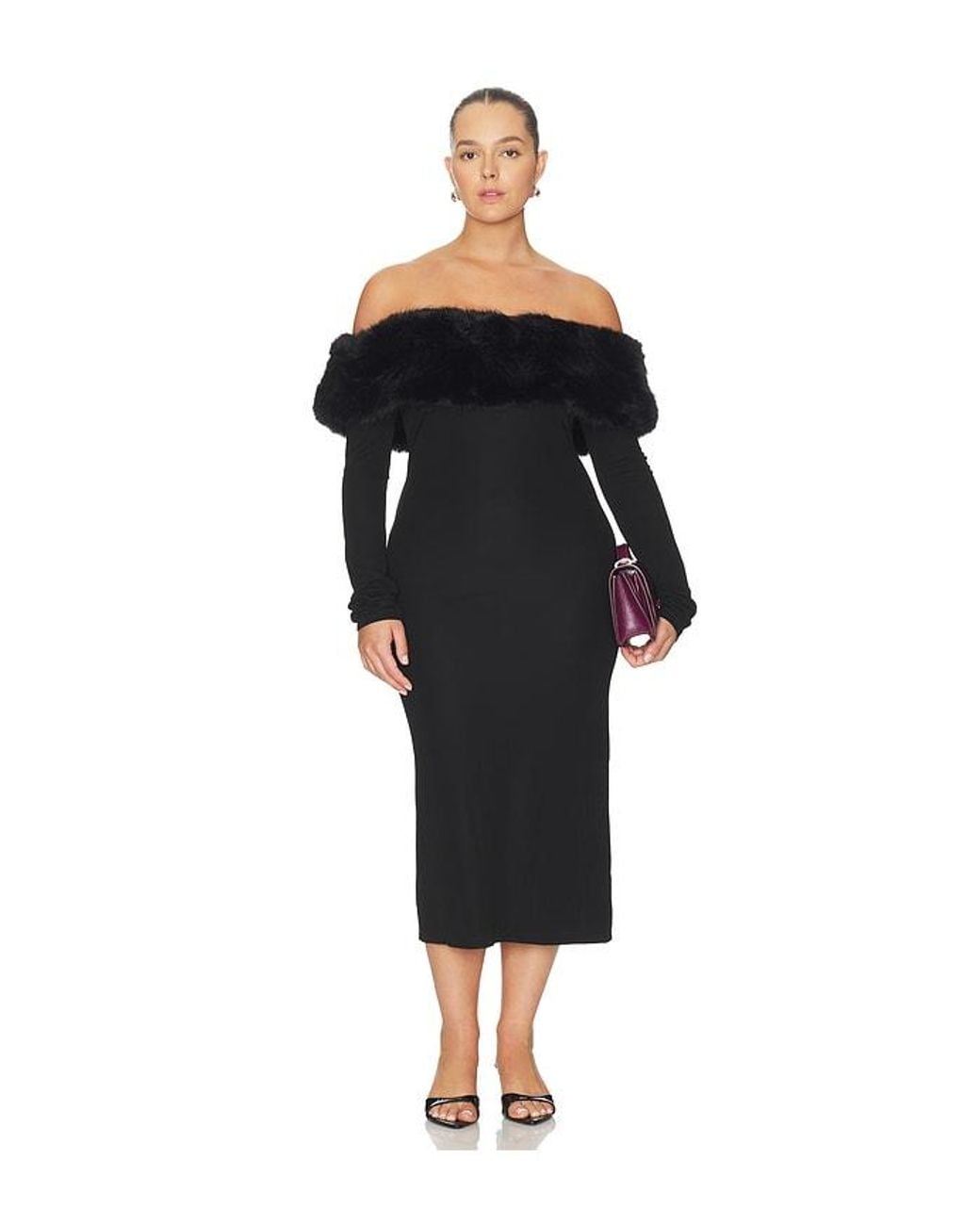 L'academie Black Nara Midi Dress