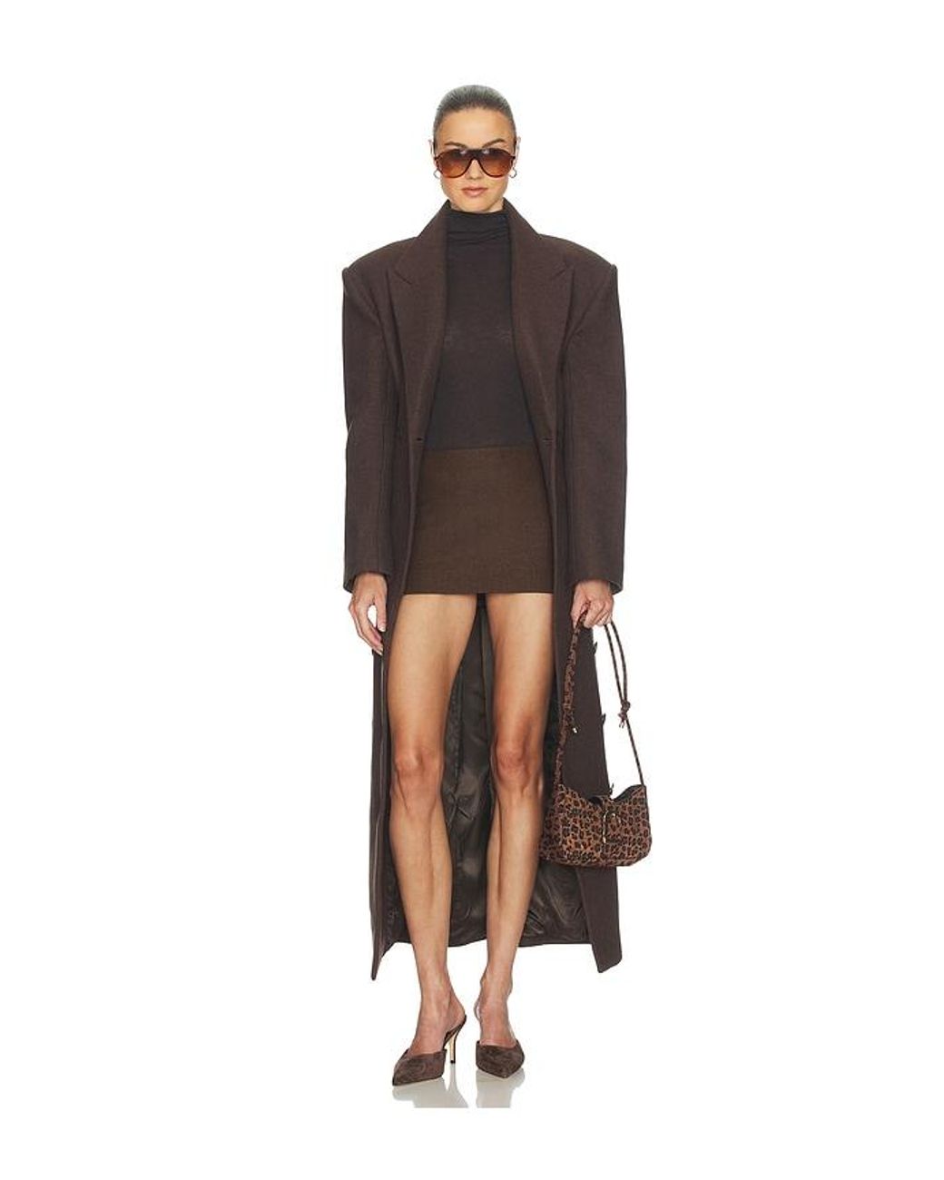 Helsa Black Italian Wool Blend Extra Mini Skirt
