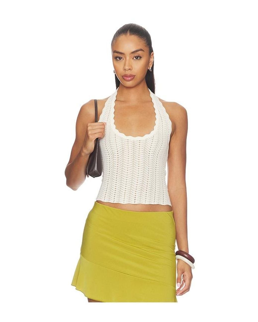 Tularosa Natural Ellana Pointelle Halter Top