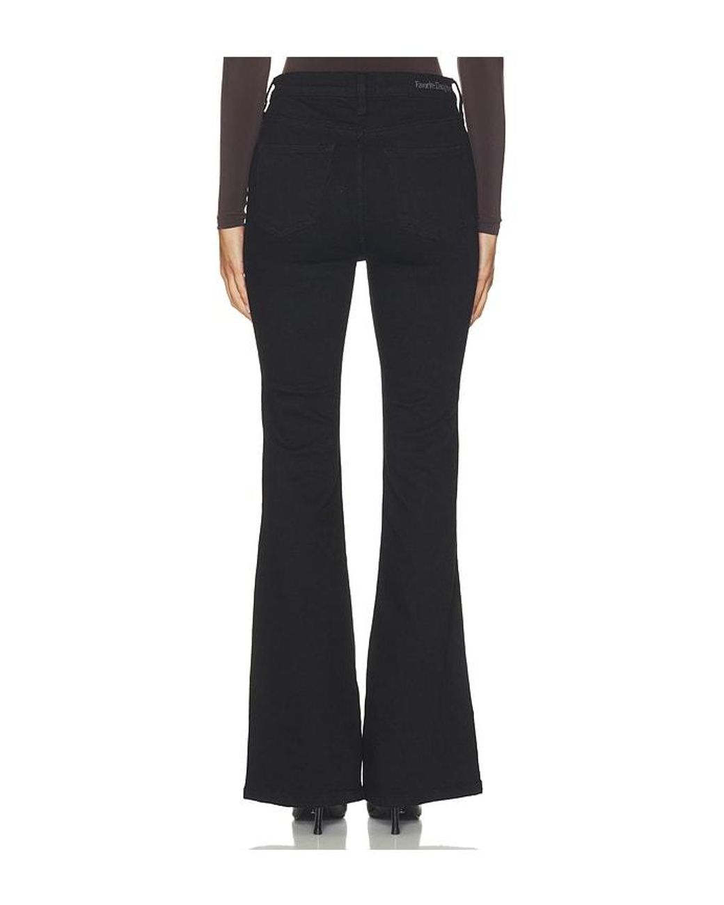 FAVORITE DAUGHTER Black The Valentina Super High Rise Flare Jean