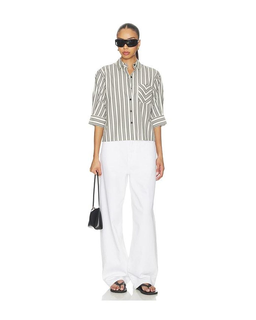 Rag & Bone White Lucia Stripe Poplin Shirt