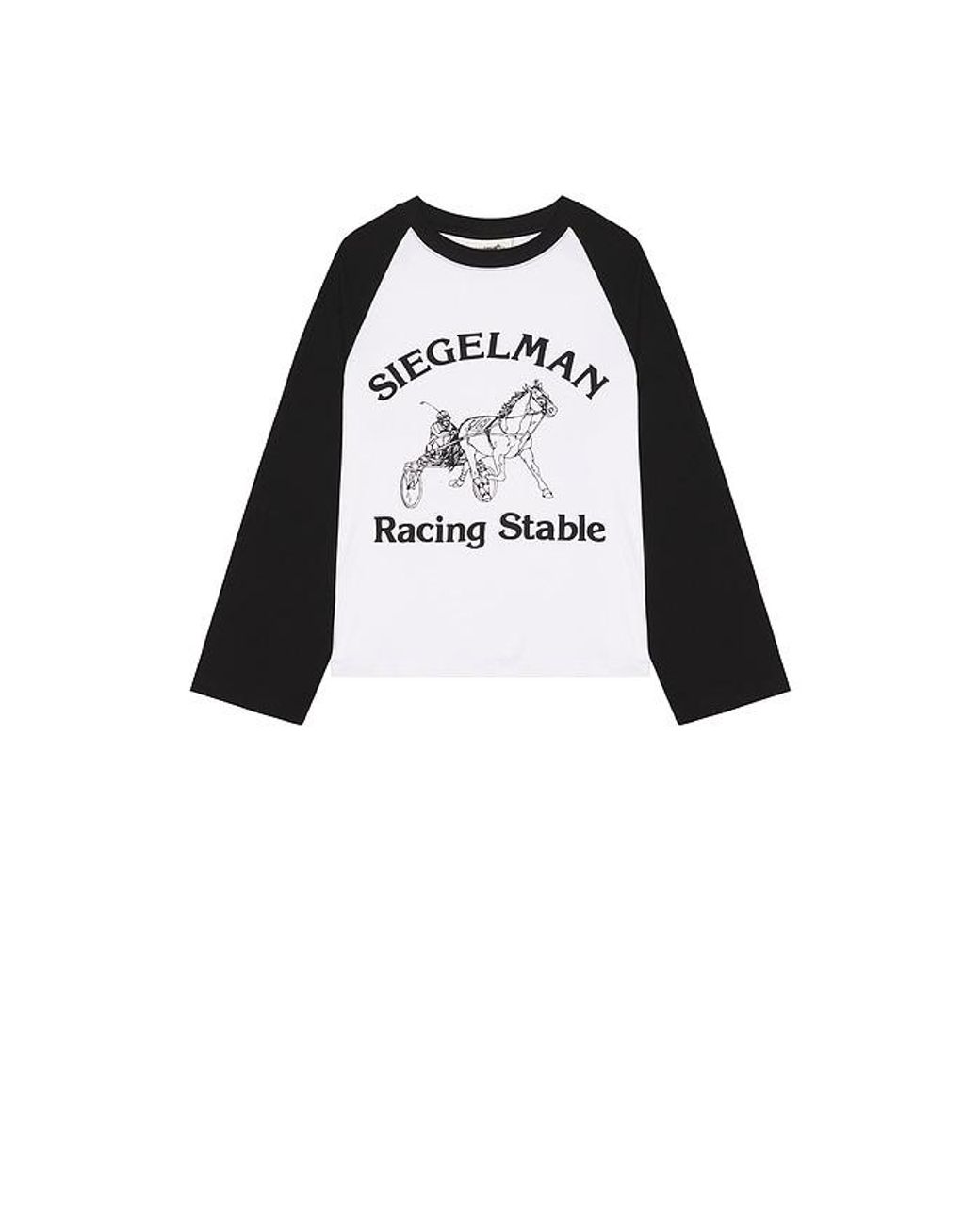 Siegelman Stable Gray Raglan Stable Long Sleeve Racing Tee for men