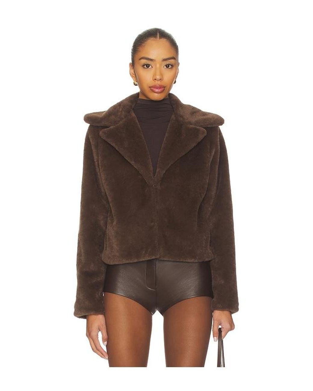 MORE TO COME Brown Payton Faux Fur Jacket