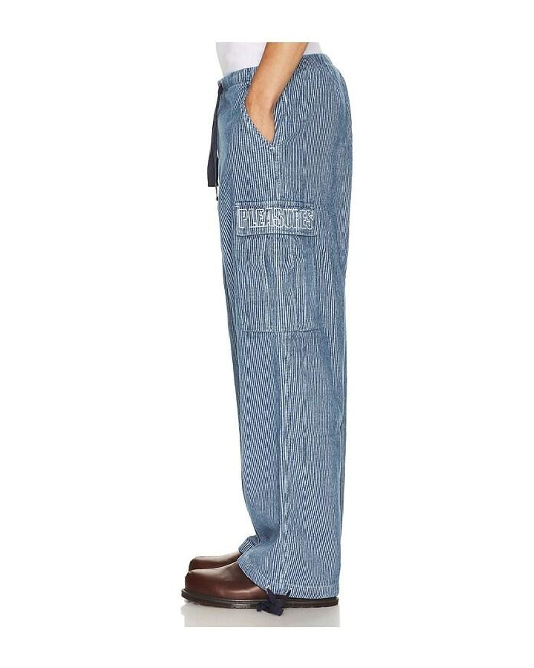 Pleasures Blue Visitor Cargo Pants for men