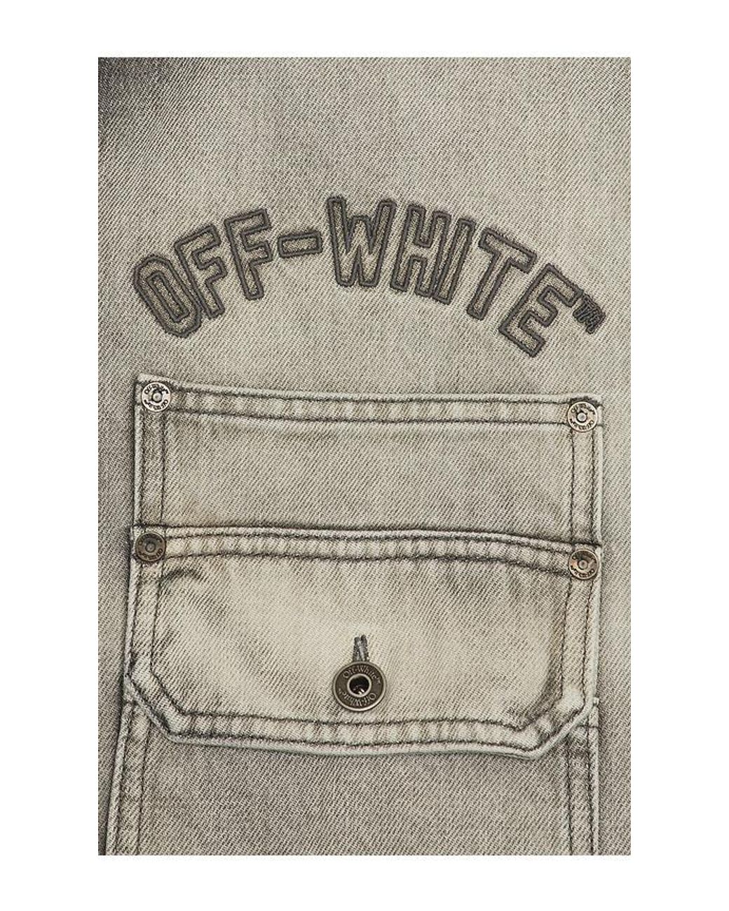 Off-White c/o Virgil Abloh Blue Denim Military Overshirt for men