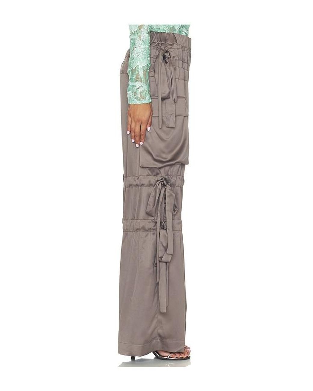 AKNVAS Brown Odin Satin Trousers