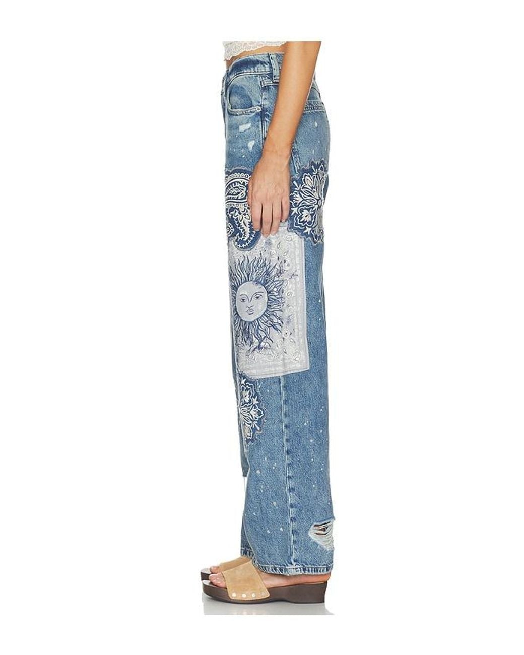Free People Blue X We The Free Reverie Patchwork Jean