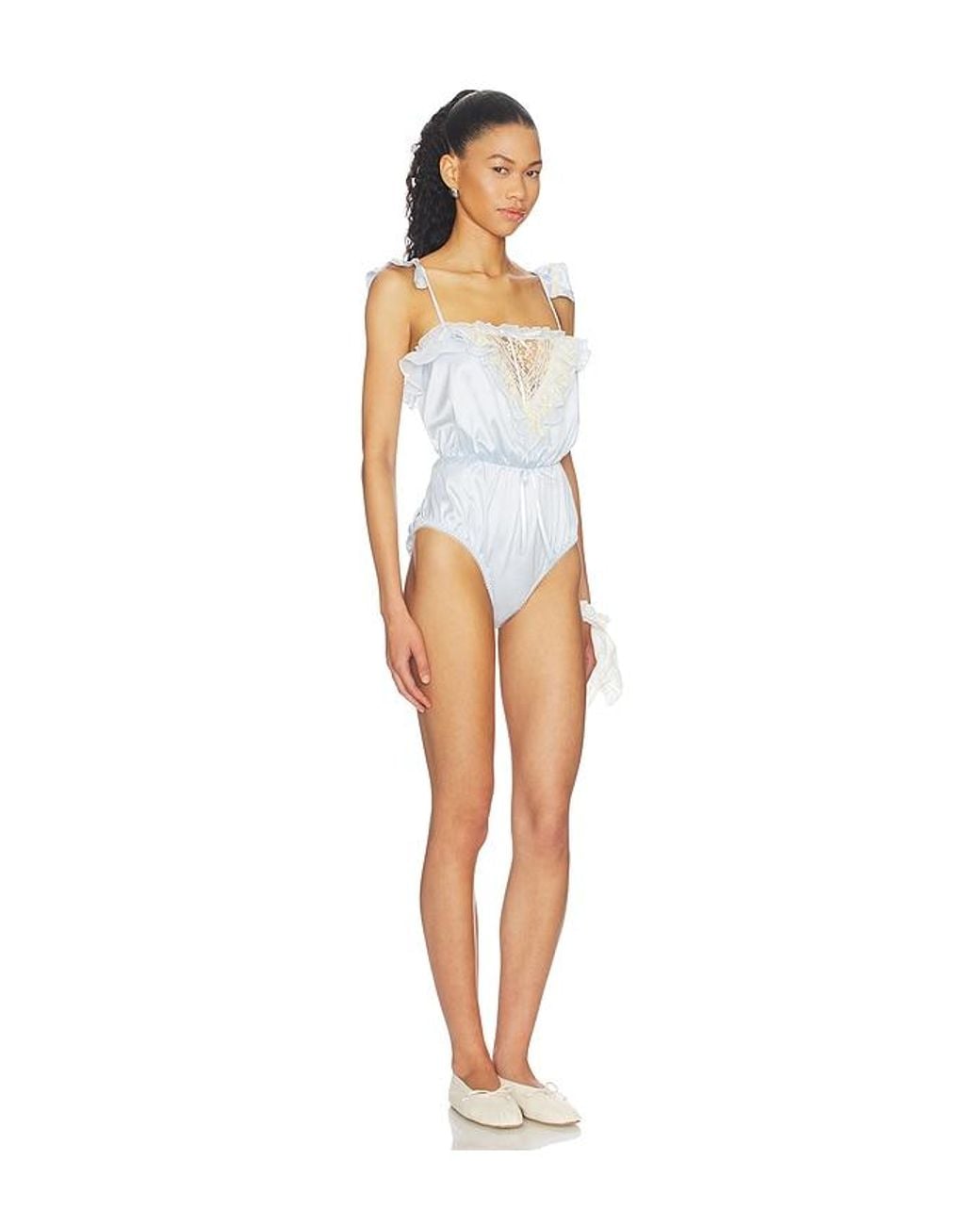 For Love & Lemons White Cleo Romper
