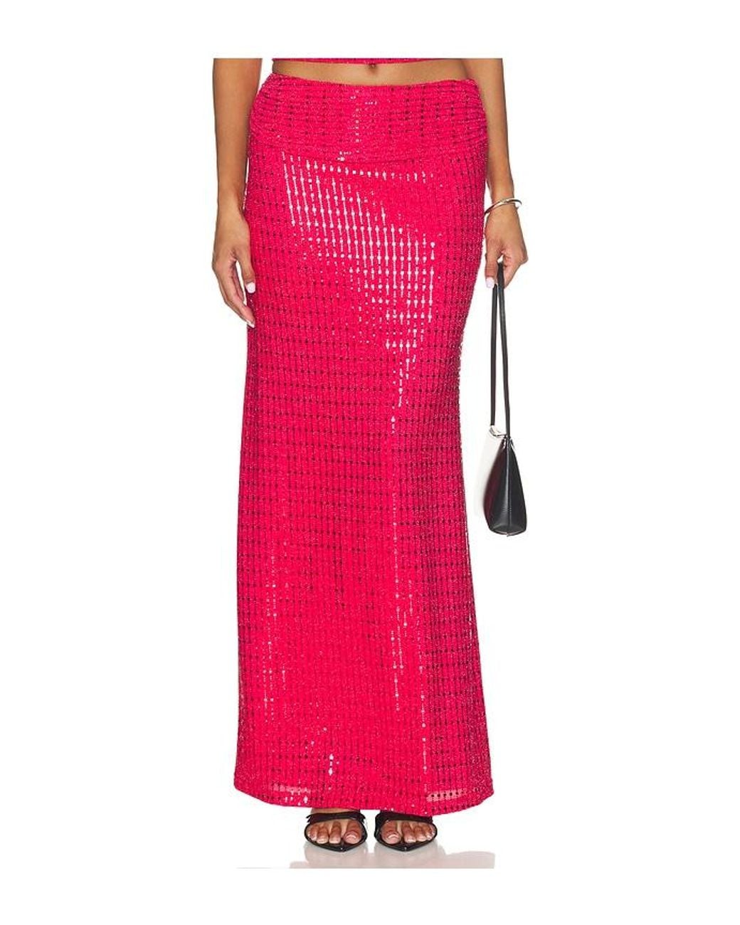 Runaway the Label Pink Retta Ruched Waistband Maxi Skirt