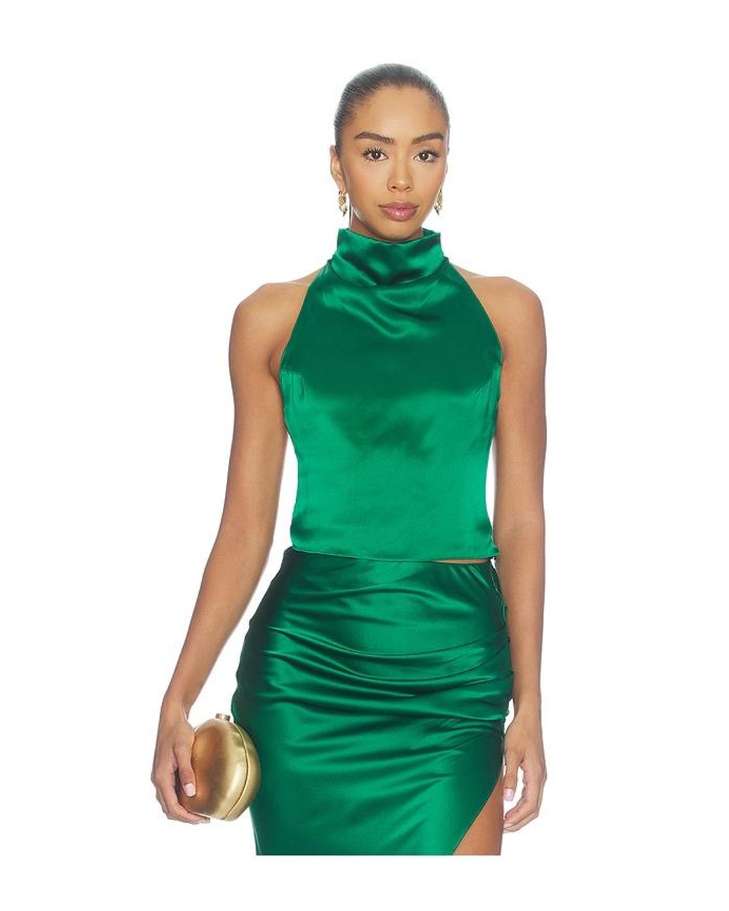 Amanda Uprichard Green X Revolve Samba Crop Top