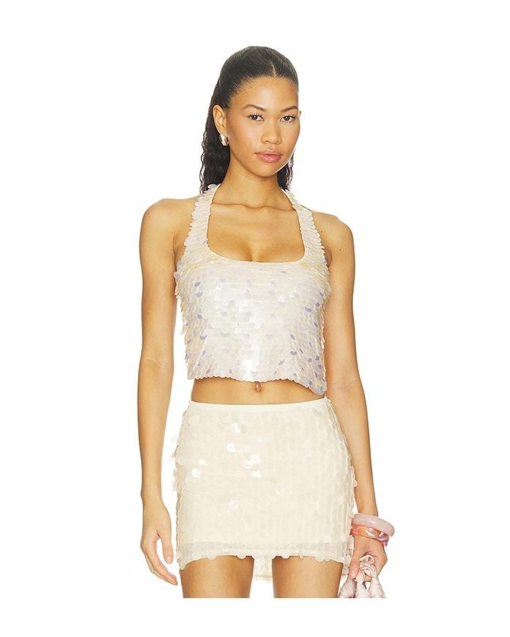 retroféte Natural Avriel Embellished Top