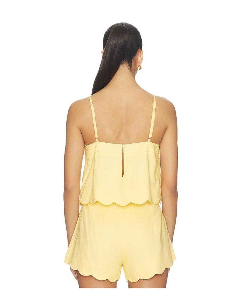 MINKPINK Yellow Grazia Scallop Hem Cami