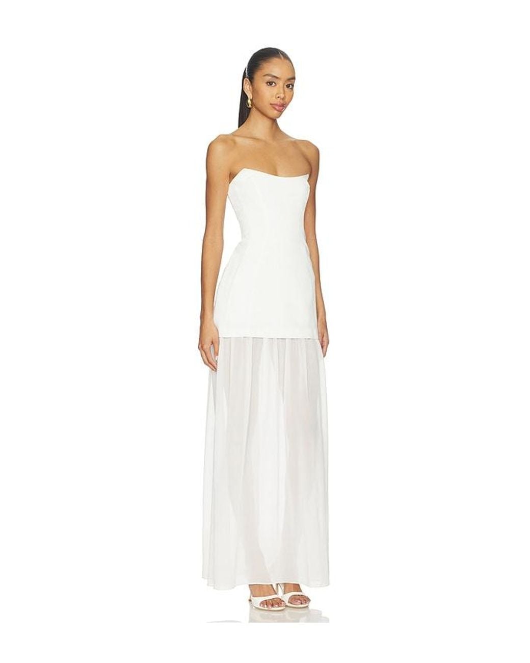 Amanda Uprichard White Christy Maxi Dress