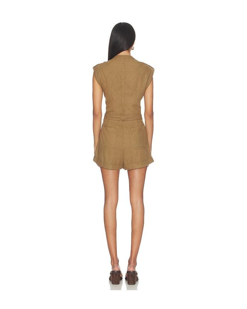 Jonathan Simkhai Natural Tinka Belted Romper