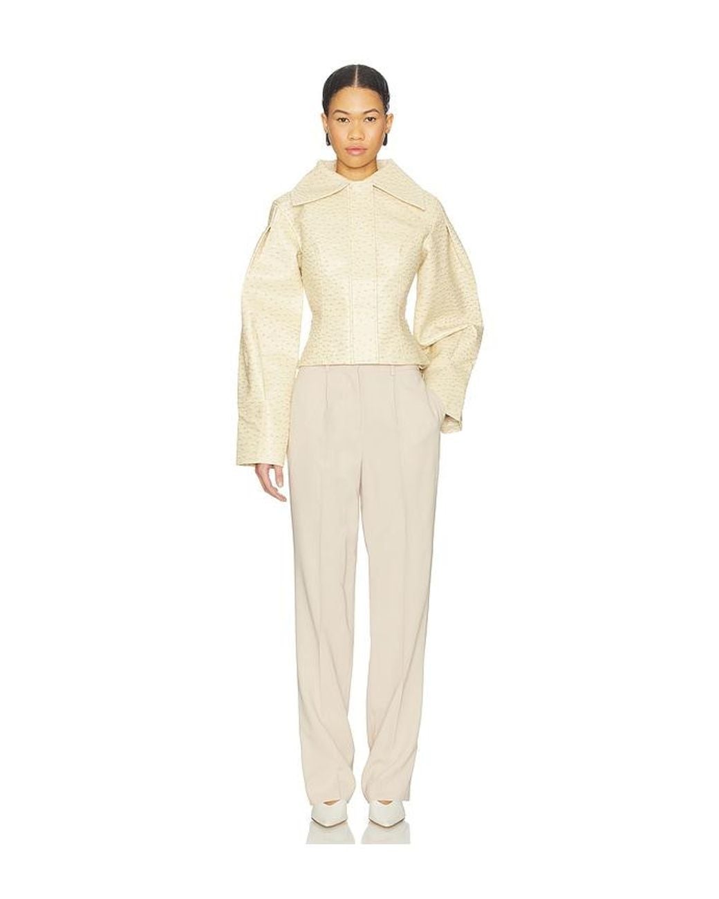 YELLOW THE LABEL Natural Olsen Ostrich Jacket