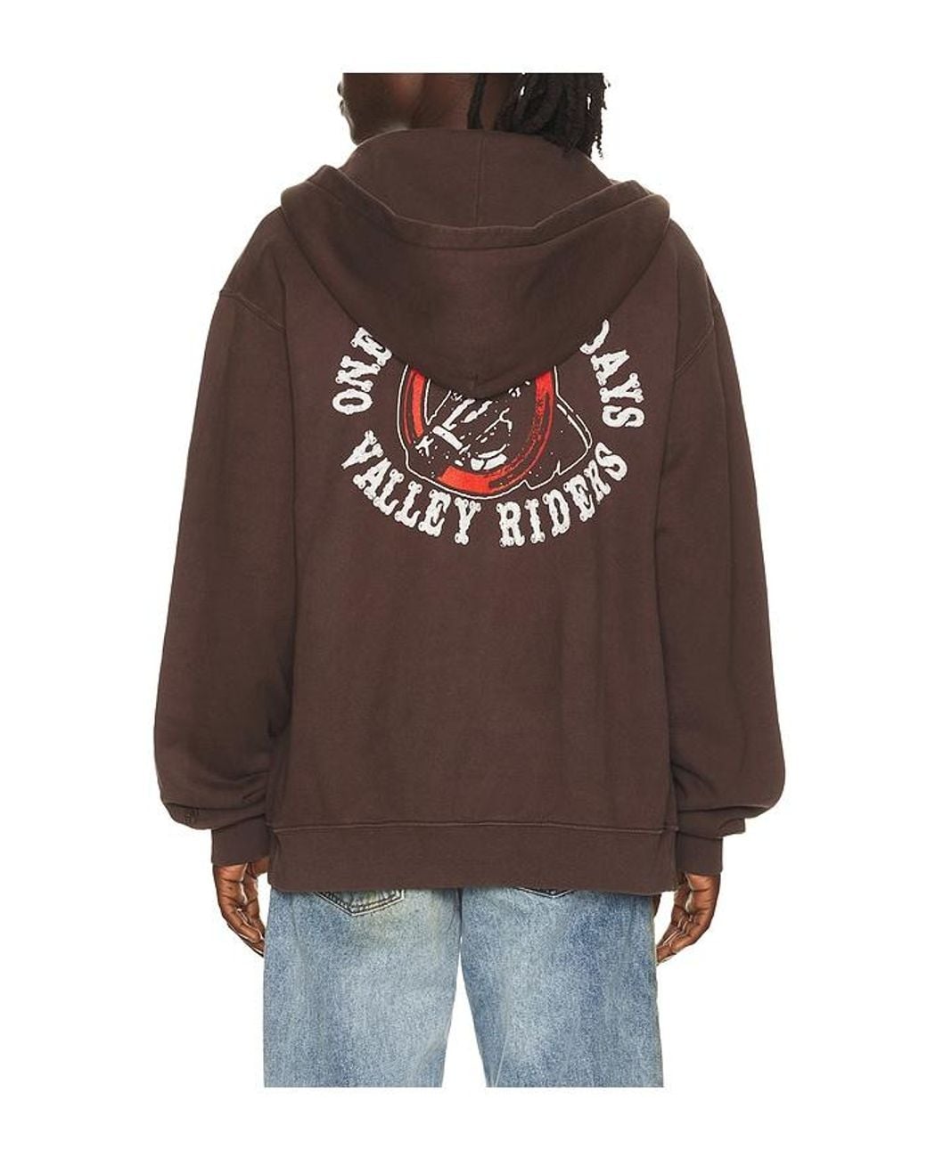 One Of These Days Brown Valley Riders Zip Up Hoodie for men