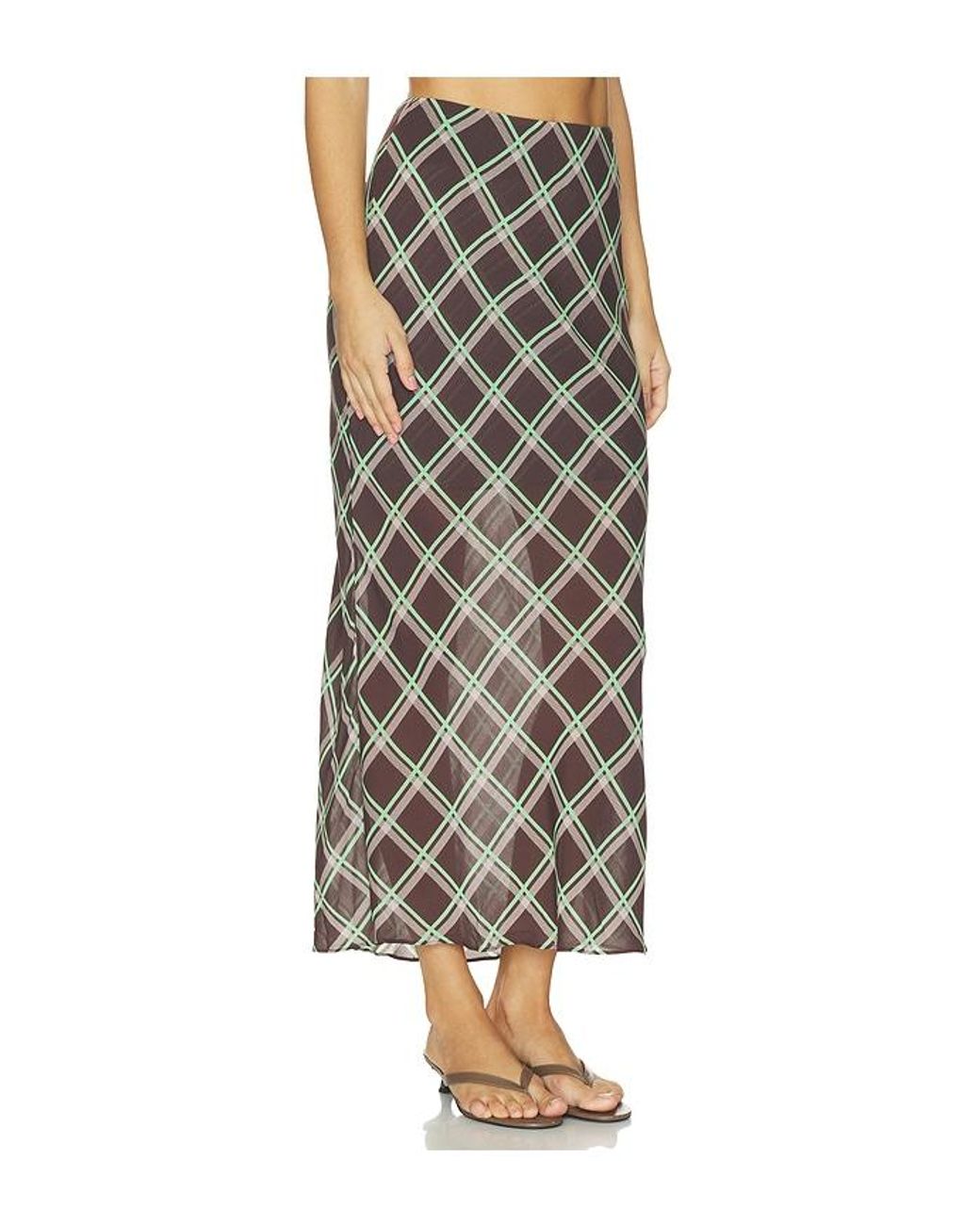 ALIGNE Multicolor Yvonne Check Maxi Skirt