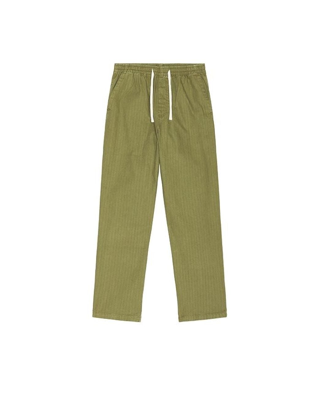 Rhythm Green Essential Herringbone Jam Pant for men