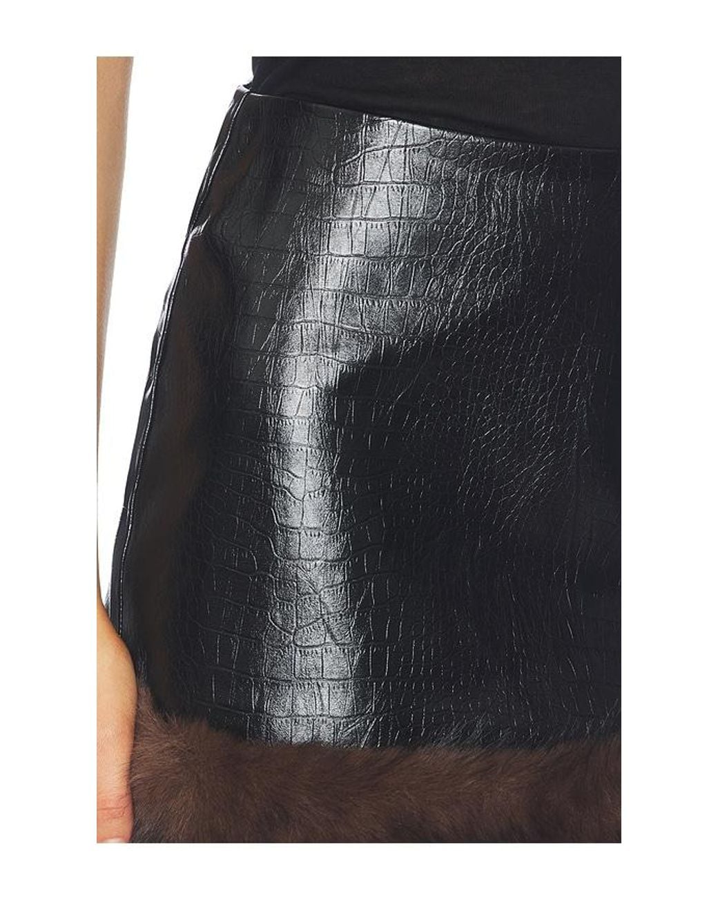 Apparis Black Meadow Faux Croc Skirt